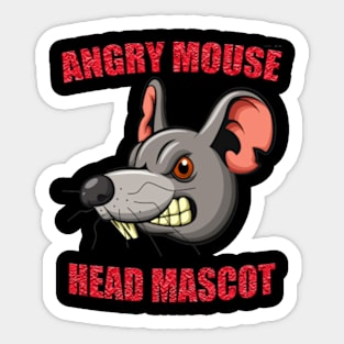 Angry Mouse Head Mascot  t shirt red Sticker